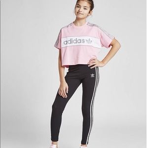 Adidas 3 stripe climate leggings- big girls